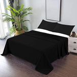 CCWB Cotton Craft Premium 100% Cotton 600 TC Solid Bedsheet and Pillow Cases (King, Black)