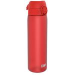 Ion8 500ml Water Bottle, BPA Free, Leakproof, Dishwasher Safe, Easy Open, Secure Lock, Clear Drinks Bottle for Boys & Girls, Small Gym Sports Drinking Water Bottle 500ml, Red