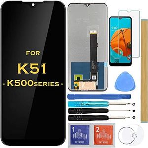 Screen Replacement LCD Display Touch Digitizer Assembly for LG K51 K500 LM-K500UM K500UM3 K500MM K500QM 6.5" (Black)