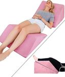 Lisenwood Foam Bed Wedge Pillow Set - Reading Pillow & Back Support Wedge Pillow for Sleeping - 2 Separated Sit Up Pillows for Bed - Angled Bed Pillow, Triangle Pillow for Back and Legs Support Pink