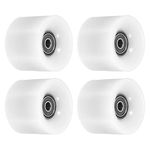 PATIKIL 60mm Longboard Wheels with Bearings ABEC-9, 4 Pack Street Wheels for Skateboards Cruiser Wheel Replacement 80A, White Black