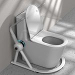 Toilet Safety Rails for Elderly & Handicap Adults - 400 lbs Capacity Adjustable Safety Frame with Foldable Armrests, Stand Alone Design - Toilet Rails for Seniors