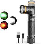 NICRON LED Torch 1200 Lumen Flashlight Powerful Magnet Base, USB Rechargeable, 90 Degree Rotatable, Red Green Light 10 Lumen, IP65 Waterproof for Hunting Outdoor