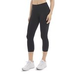 Danskin Women's Curved Contour Capri Legging, Black Salt, X-Large