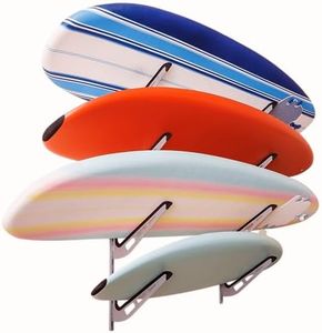 SteelChimp Surfboard Wall Rack | 4-Tier Horizontal Surf Board Rack | Anti-Sway Patent-Pending Arm Mount Design | USA Designed