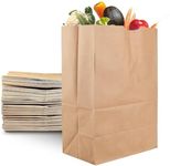 PrimeSaver Paper Grocery Bags - Brown Paper Grocery Bags 12 x 7 x 17 - Heavy Kraft Shopping Bags - Large Brown Paper Sacks Bulk - 57 Lb - 100 Pack