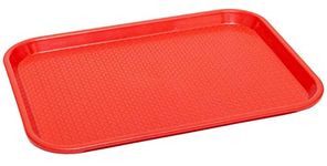 Swift International Plastic Serving Trays 18" Rectangular Plastic Trays for Kitchen (Red)