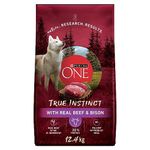 Purina ONE True Instinct High Protein Dry Dog Food, Beef & Bison - 12.4 kg Bag