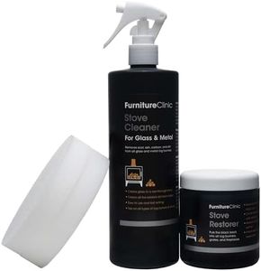 Furniture Clinic Stove Care Kit – Clean and Restore Log Burners, Grates, & Fireplaces – Removes Soot and Dirt – Stove Glass & Metal Cleaner and Stove Polish