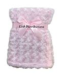 E&A Distribution Limited Baby Blanket Soft Fleece & Rosebud for Boy Girl – Cot Blanket for Newborn to Toddler – 75 x 100cm (Pink)