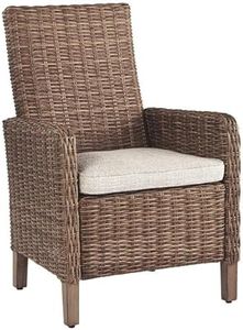 Ashley Furniture Signature Design - Beachcroft Outdoor Arm Chair with Cushion - Set of 2 - Beige