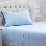 Mellanni Twin XL Sheets Set - 3 PC Iconic Collection Bedding Sheets & Pillowcases - Hotel Luxury, Extra Soft, Cooling Bed Sheets - for Women, Men, Kids & Teens (Twin Extra Long, Striped Light Blue)