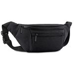 Fanny Pack for Men Women,Crossbody Waist Bag Pack,Belt Bag for Travel Walking Running Hiking Cycling,Easy Carry Any Phone,Wallet, Black, One Size