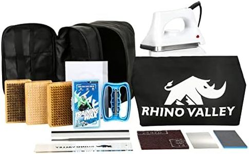 Rhino Valley Ski Snowboard Tuning and Waxing Kit, 15PCS Ski Wax Kit with 120V Waxing Iron, Snowboard Repair Kit Tuning Equipment with Universal Wax, Brush, Scraper, Ptex, Heavy Duty Carry Case