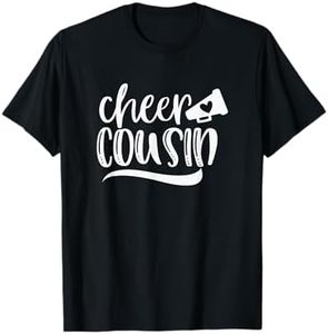 Womens CHEER COUSIN, Megaphone with Heart Accent T-Shirt