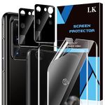 LK 4 Pack Screen Protector for Samsung Galaxy S20 Ultra, 2 Pack TPU Film Screen Protector and 2 Pack Camera Lens Protector, HD Clear TPU Film, Scratch-resistant Bubble Free Fingerprint Support