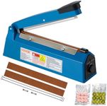 VEVOR Impulse Sealer 8 inch, Manual Heat Seal Machine with Adjustable Heating Mode, ABS Shrink Wrap Bag Sealers for Plastic Mylar PE PP Bags, Portable Poly Bag Sealing Machine with Extra Replace Kit