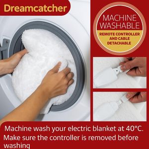 Dreamcatcher King Size Electric Blanket – Sherpa Fleece, 3 Heat Settings, Dual Controllers, Machine Washable
