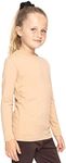 Girl's Long Sleeve Crew Neck Top Beige 16