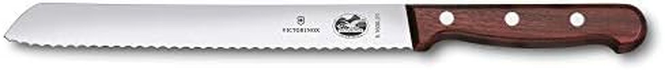 Victorinox Bread Knife Rosewood 21cm in Gift Box Stainless Steel Serrated Blade, Brown,5.1630.21G