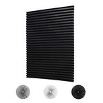 KELIXU 2 Pack 120CMx180CM Pleated Fabric Blind Blackout Shade Instant Stick on Blinds for Window Privacy Protection, Quick Fix and Easy to Install, with 4 Clips, Black