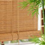 Roller Blind Bamboo Outdoor Window Blinds,Natural Wood Light Filtering Roman Roller Shades with Lifting,Retro Decorative Curtain,for Porch,Courtyard,Balcony,Kitchen,Doors (W60xH120cm/24x47in)