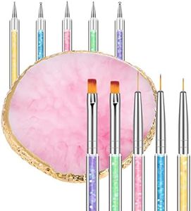 6 Pcs in 1 Set Resin Nail Art Palette with 5 Nail Brushes, Nail Tech Supplies Tools Nail Polish Mixing Palette Double-Ended Dotting Pen for Nail Art