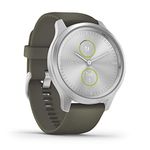 Garmin vívomove Style, Stylish Hybrid Smartwatch with Health and Fitness functions, Real Watch Hands, Hidden Colour Touchscreen Display and up to 5 days battery life, Silver and Moss