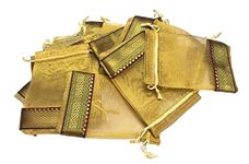 KRIWIN Unisex-adult Potli/bag (Silk,Set of 50, Gold)