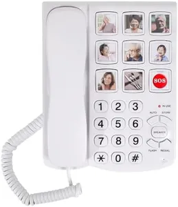 Telephones for Seniors, Dementia Phone for Seniors - 9 Picture Memory Corded Landline Telephone for Elderly - One-Touch Dial, 110dB+ Amplified Ringer -Home Phones for The Visually Impaired, Alzheimer