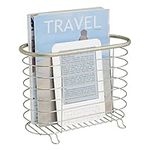 mDesign Newspaper Magazine Rack Bathroom, Office, Entryway - Satin