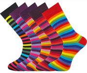 Mysocks Men Socks 5 Pairs Multipack Mid Calf Casual Dress Patterned Seamless Toe Colourful Cotton Crew Socks - MS50, 7-11