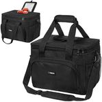 OPUX Soft Cooler Bag, Insulated Collapsible Lunch Cooler Tote for Men Work Camping Beach Travel, Portable Soft Sided Leakproof Waterproof Large Lunch Bag Box with Shoulder Strap 40 Cans, Black