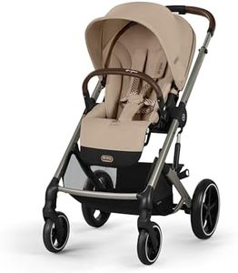 Cybex Balios S Lux Stroller, Travel System Ready, Ergonomic Near Lie-Flat Recline, Reversible Seat, One-Pull Harness, All-Terrain Suspension, One-Hand Fold, XXL Basket + UPF 50+ Canopy, Almond Beige/Taupe Frame