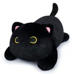 18in Weighted Stuffed Animals, Cute Weighted Black Cat Plush, Kawaii Cat Plush Toy, Soft Black Cat Weighted Plush Throw Pillow Gifts for Kids Christmas