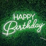 Neon LED White Happy birthday Signs USB Powered Acrylic Light For Wall Decor Teen Child Party Suprise Celebration Bedroom Living Room Bar Mitzvah Gift Prom(18.1"x15")