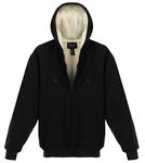 Gioberti Men Heavyweight Sherpa Lined Fleece Hoodie Jacket, Black, Medium