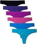 Kalon 6 Pack Women's Nylon Spandex Thong Underwear (XX-Large, Jewels)