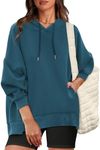 XIEERDUO Hoodie Sweatshirts For Women Loose Fit Soft Sweatshirts Hooded Long Sleeve Blue M