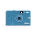 RETO Ultra Wide and Slim 35mm Reusable Daylight Film Camera - 22mm Wide Lens, Focus Free, Light Weight, Easy to Use (Murky Blue)