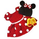 Ajoobaa Baby Girl's Knee Length Dress (_Red_6-9 Months)