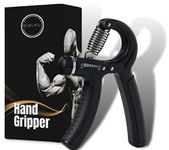 CHUBS Adjustable Hand Grip Strengthener, Hand Exerciser, Strength Trainer,Non-Slip Gripper, Great For Athletes Pianists Kids Hand Rehabilitation Exercising Hand Gripper, Plastic (Black)