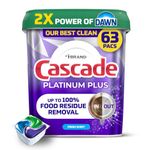 Cascade Platinum Plus Dishwasher Detergent Pods, Dish Detergent Soap, Fresh Scent, 63 Count