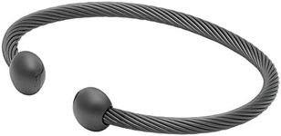 QRay Gun Metal Deluxe Golf Athletic Bracelet Men Women C-Shaped Health Wellness Bracelet (X-Large: 8.5"~9.25")