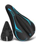 Gioyonil Narrow Bike Seat Cushion, Soft Gel Padded Bicycle Seat Cover, Men Women Comfort Bike Saddle Fits for Peloton Exercise Cycling Stationary Spinning Mountain Road Bikes, Indoor & Outdoor