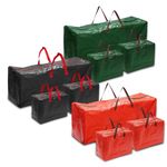 Just for Christmas Tree Storage Bag Set of 3 Includes 2 Garland Storage Bags For Xmas Decorations Durable Nylon Handles Dual Zippered Waterproof Storage Baubles Ornaments Christmas Tree Storage Bag