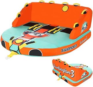 Swonder 3 Person Towable Tubes for Boating, Water Tubes for Boats to Pull, Heavy-Duty Front & Back Tow Points Inflatable Boat Tube with Stronger 840D Nylon Cover