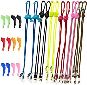 SENHAI 12Pcs bambini Cinturino per occhiali & 6 coppie Ganci per orecchio in silicone, Regolabile Gli sport monocolo Anti scivolo Occhiali da sole servitore per le ragazze dei ragazzi