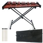 SOCROTO 37-Key Wooden Glockenspiel Xylophone with Adjustable Height Stand, Mallets & Bag