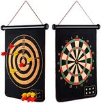 KOYEE Rollup Magnetic Dart Board for Kids and Adults with 6pcs Safe Darts, Best Toys Gift for Age 6 7 8 9 10 11 12 Year Old Boys Girls